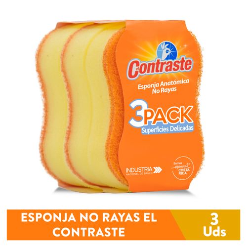 3 Pack Esponja El Contraste Anatómica No Rayas