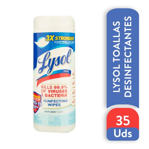 Toalla Lysol Desinfectante Crisp Linen 35 unidades