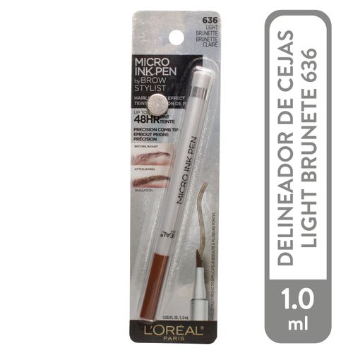 Lápiz De Tinta Para Cejas L'Oréal Paris Micro Ink Pen Semipermanente Light Brunette -1.0gr