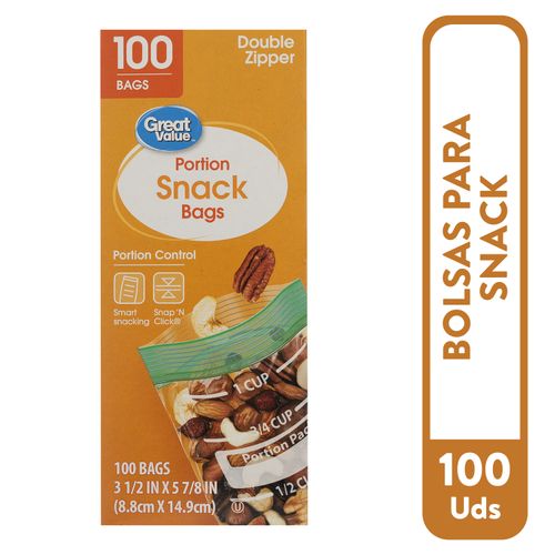 Bolsa Great Value Para Snacks 100 unidades