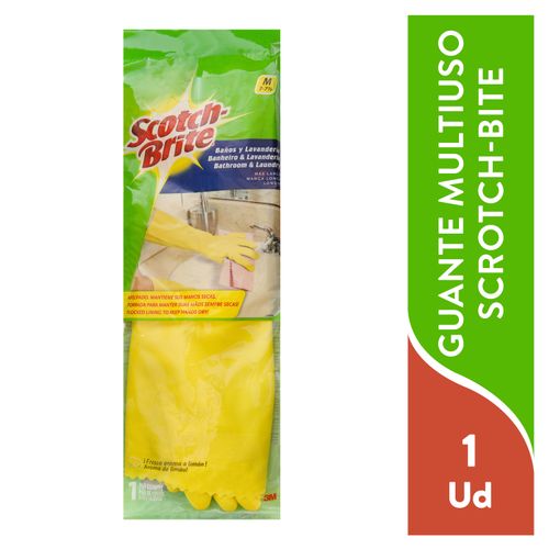 Guantes Scotch Brite Amarillo Baños Y Lavanderia - 1 Par