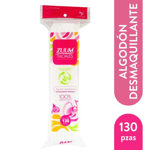 Algodón Zuum facial cuadrado -130 uds