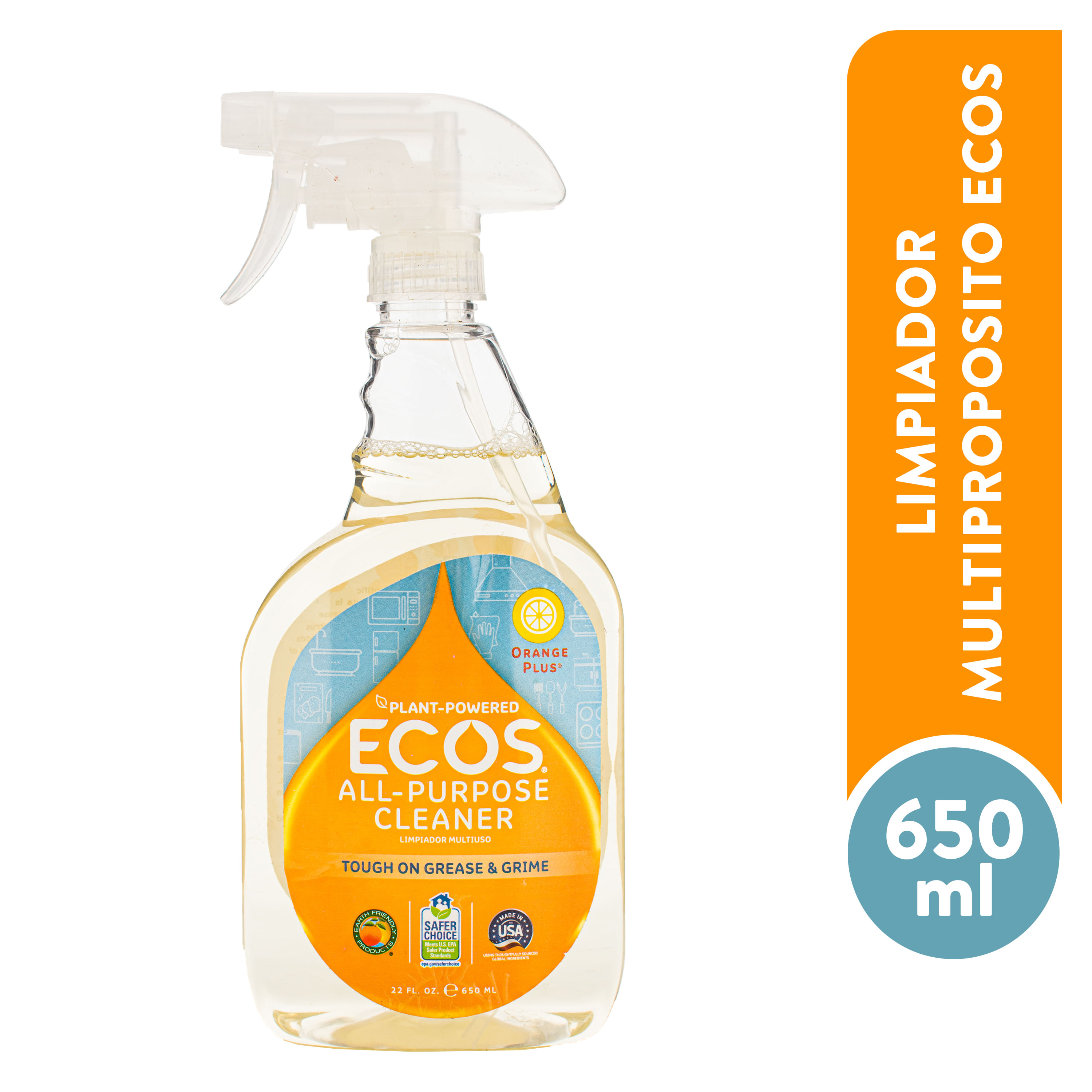 Limpiador Multiusos de Naranja ecológico en aerosol para la Limpieza del  Hogar ECOS®