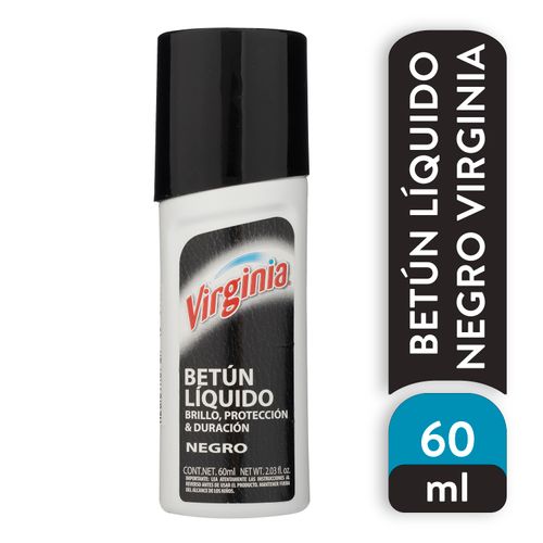 Betún líquido Virginia color negro brillo y protección - 60 ml