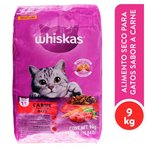 Alimento Whiskas Para Gato Adulto Original Con Carne -9000 gr