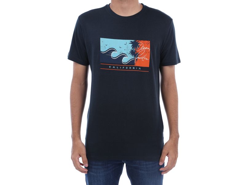 T-Shirt-Ocean-Pacific-Para-Caballero-Color-Navy-Cuello-Redondo-Talla-S-XL-1-97969