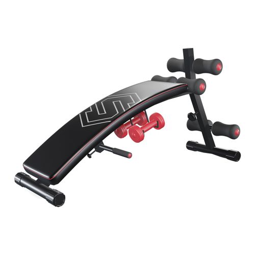 Banco de ejercicios Stingray Fitness, con mancuernas