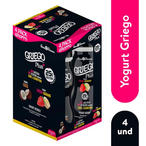 Yogurt Dos Pinos Griego líquido 4 pack - 800 ml