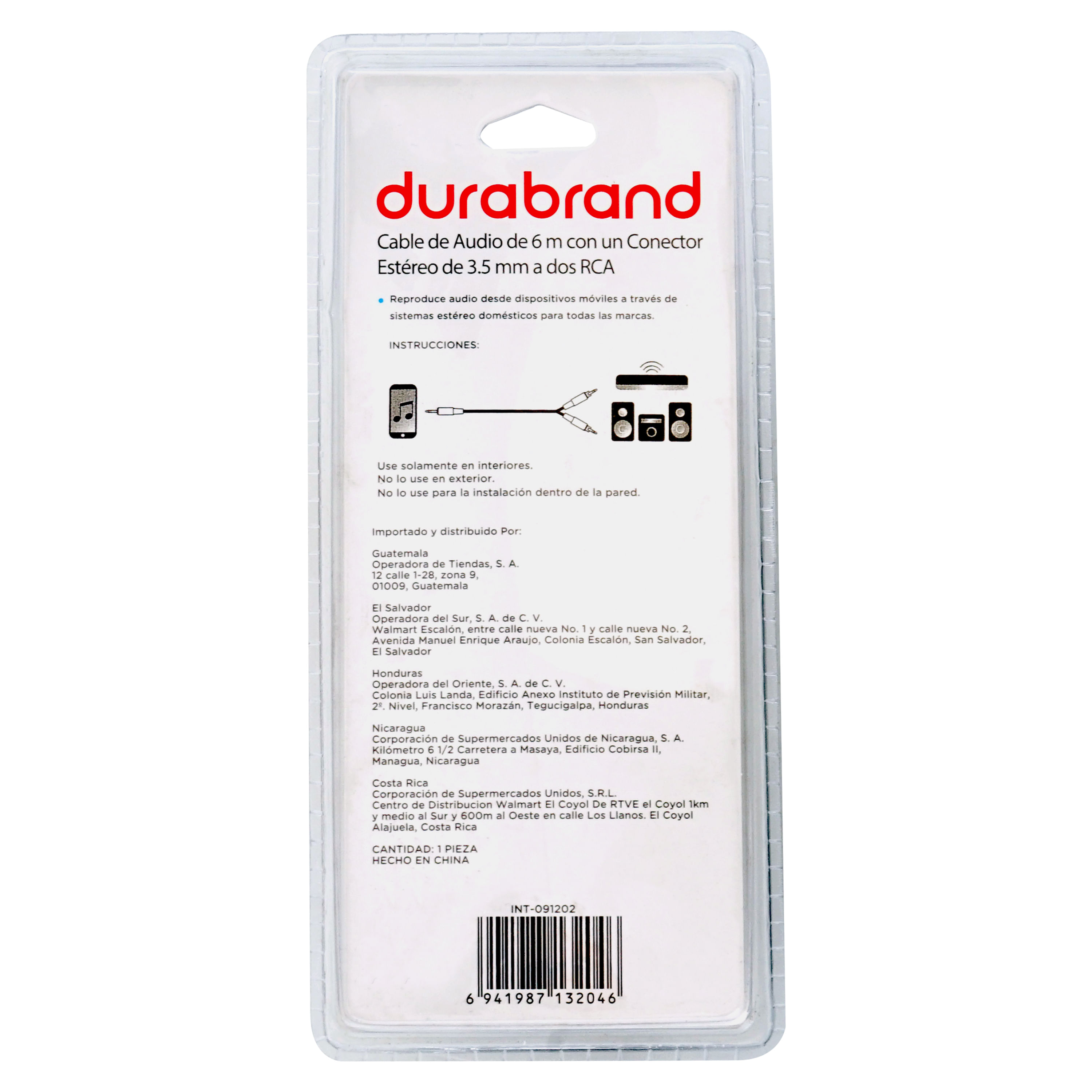 Comprar Cable Durabrand Audio / Video Rca Cable 2Mt Modelo Int-091205