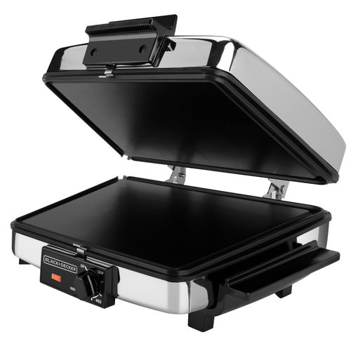 Waflera/Parrilla/ Plancha Black&Decker 3 en 1, Negro y Plata G49TD