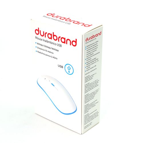Mouse Durabrand Inalambrico Ratón Con Dp Ajustable Óptica, Modelo INT-122005W
