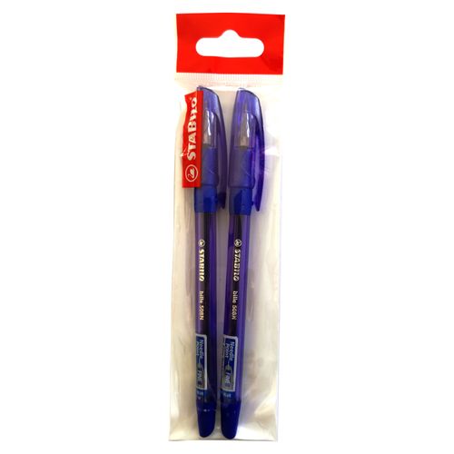 Boligrafo Stabilo Bille Azul Pta Fina 2U