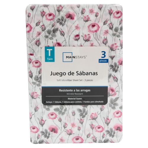 Set De Sabanas Mainstays Individual Rosas