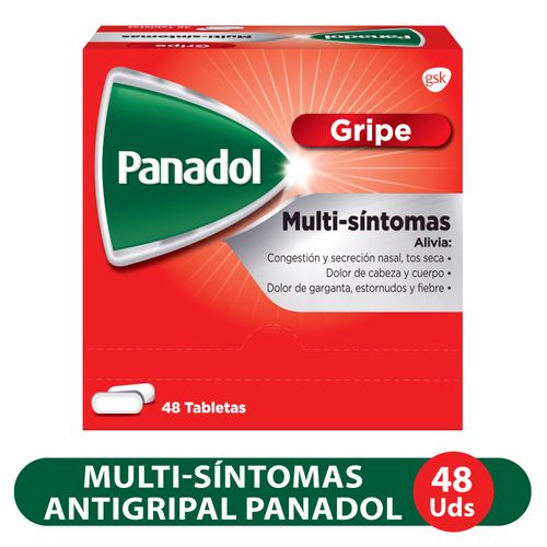 Antigripal, Panadol Gripe Multi-Síntomas, Caja 48 Tabletas - Precio Indicado Por Sobre De Dos Tabletas