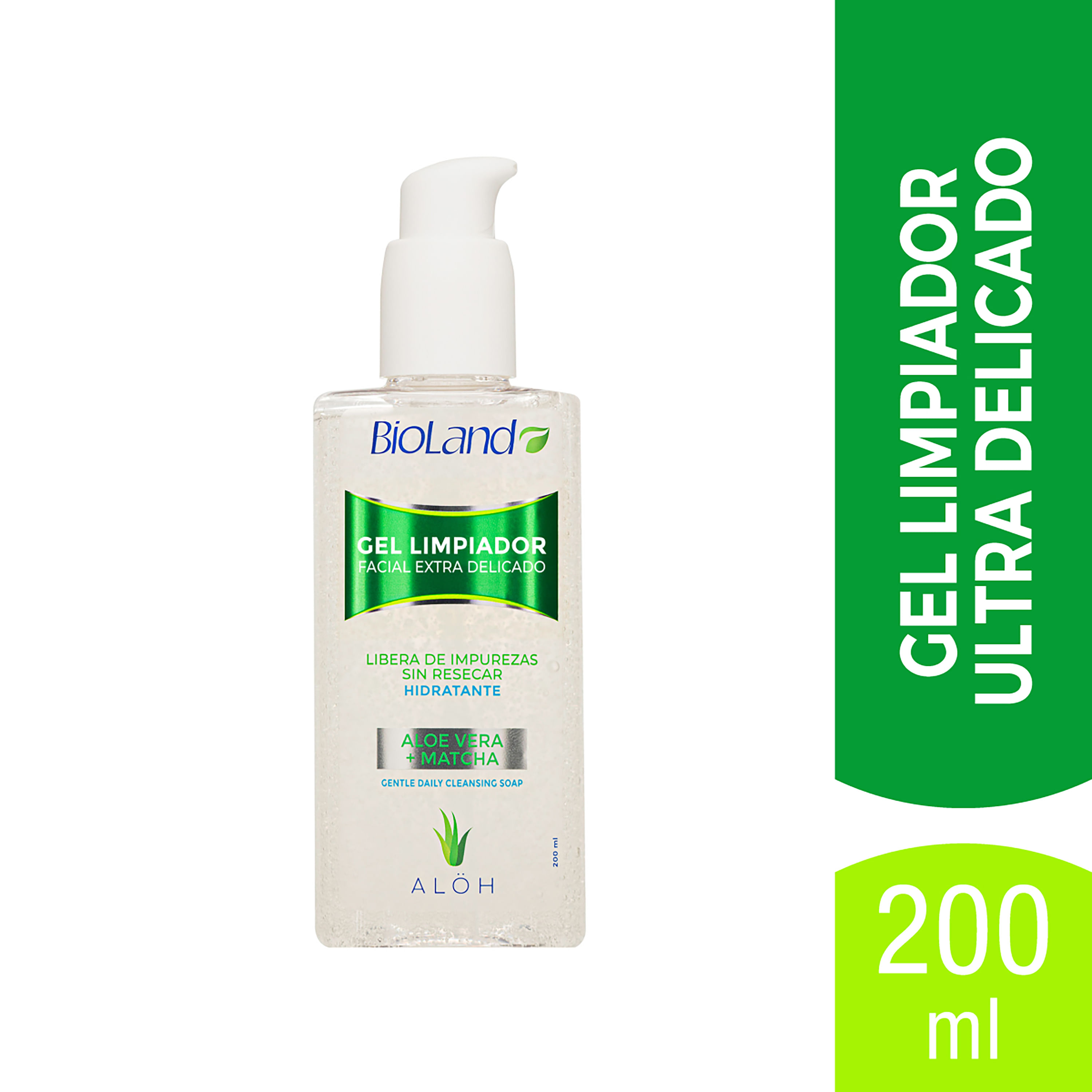 Comprar Gel Limpiador Facial BioLand Aloe Vera y Matcha - 200ml
