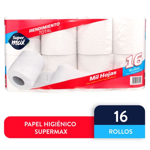 Papel Higienico Supermax 1P 1000H 16R