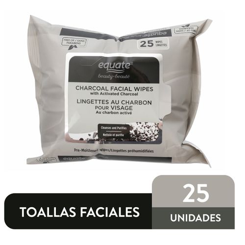 Toallitas Equate Desmaquillante Carbón 25 unidades