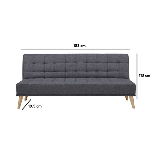 Sofá cama Mainstays 3 plazas color gris LAB-173N102S