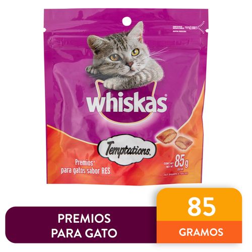 Alimento Whiskas temptations Carne -85gr