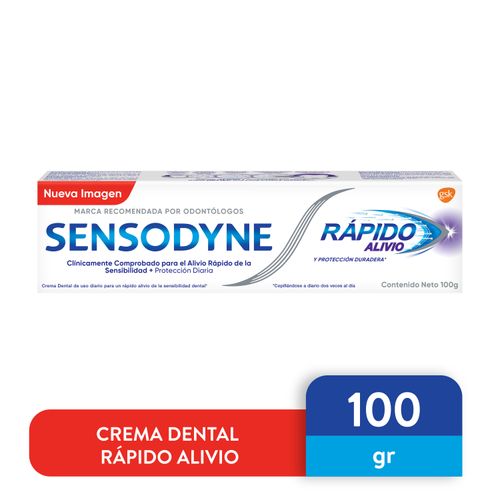 Crema Dental Sensitiva Sensodyne, Rápido Alivio - 100g