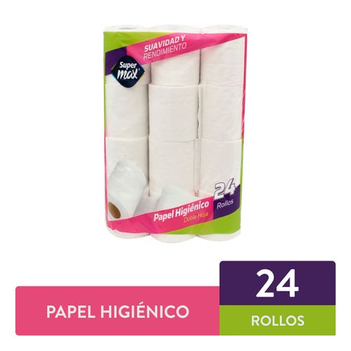 Papel Higiénico Supermax 330 Hojas Dobles 24 Rollos