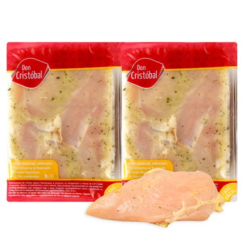 Filete De Pollo Marinado Al Ajillo Don Cristobal, Empacado Tamaño Grande, Precio indicado por Kilo