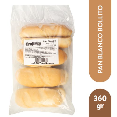 Pan Bollito Blanco Precocido 8 unidades -375gr