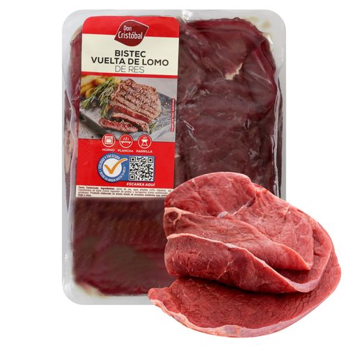 Bistec Don Cristóbal lomo de res tenderizado empacado - 1 kg