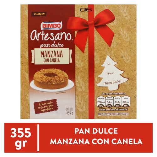 Pan dulce Bimbo artesano manzana con canela - 355 g