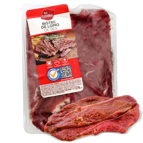 Bistec Lomo De Res Tenderizado Don Critobal, Empacado, Precio indicado por Kilo