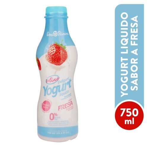 Yogurt Dos Pinos In Line Sabor Fresa - 750Ml