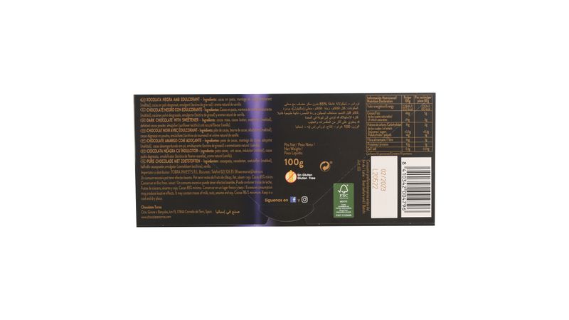 Comprar Chocolate Torras zero negro 85% cacao - 100 g | Walmart