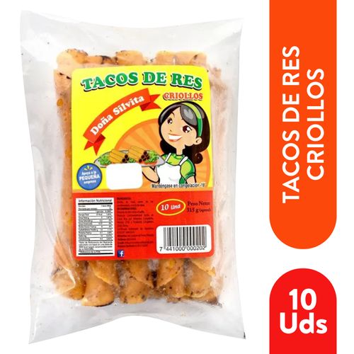 Tacos Doña Silvita De Carne 10 Unidades - 315gr