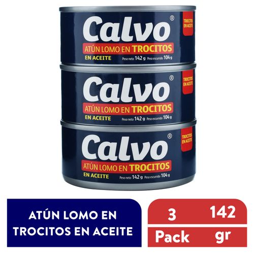 3 Pack Atún Calvo Trocitos Aceite -426gr