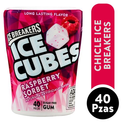 Chicle Ice Breakers Cubes Raspberry - 92 g