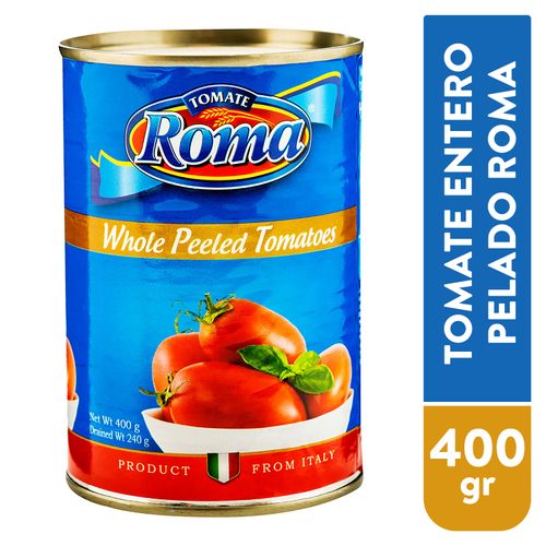 Tomate Roma Entero Pelado En Lata - 400gr