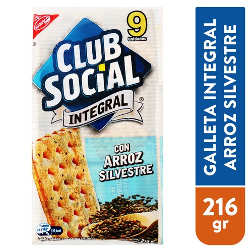 Galleta Nabisco club social integral arroz silvestre - 216 g