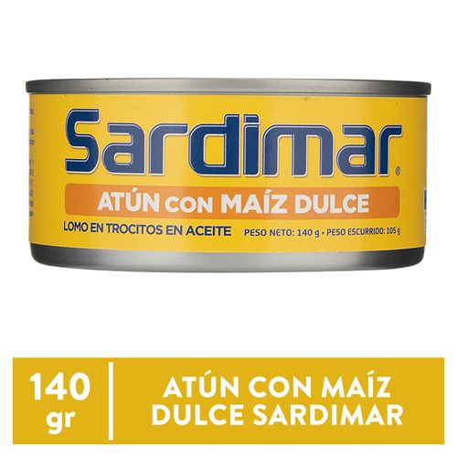 Atún Sardimar Lomo En Trozos Con Maíz Dulce En Aceite -140g