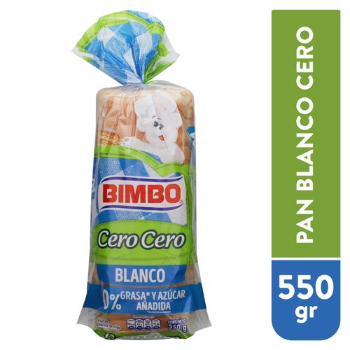Pan Bimbo Blanco Cero -550gr