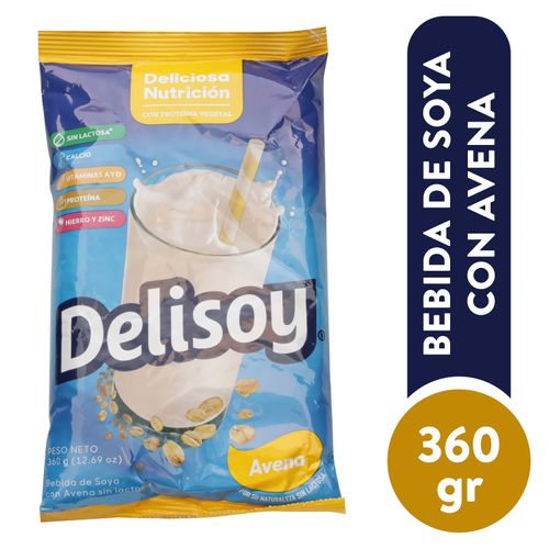 Bebida Delisoy de soya sabor avena sin lactosa - 360 g