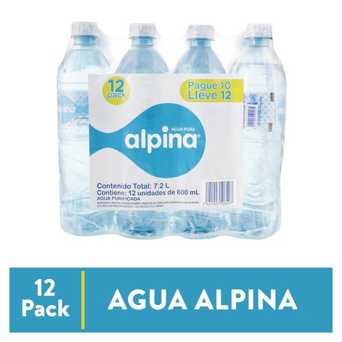 Agua Alpina 12 Pack -600 ml