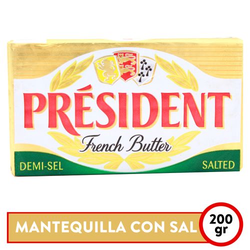 Mantequilla Con Sal President 200 Gr