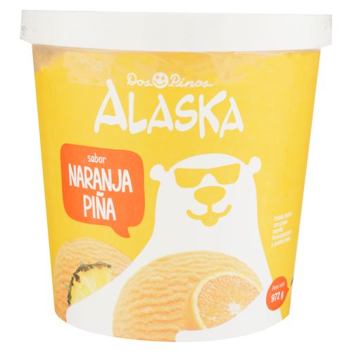 Helado Dos Pinos alaska sabor naranja y piña - 972 g