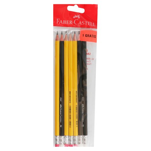Lapices Faber Castell Ecolápiz 3 Amarillos y 3 Negros Blister