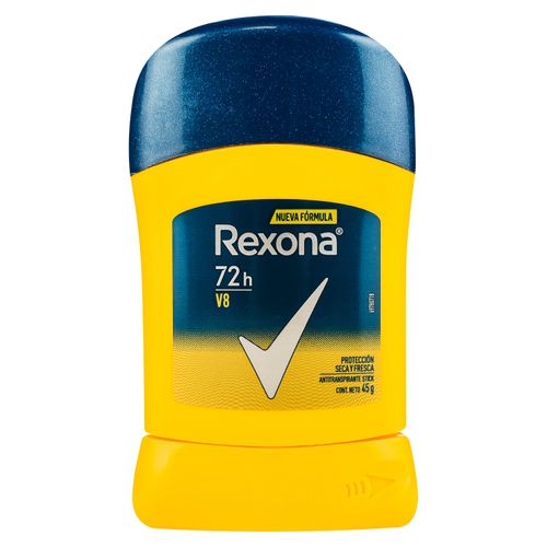 Desodorante Rexona Caballero V8 Protección Seca Y Fresca Barra - 45g