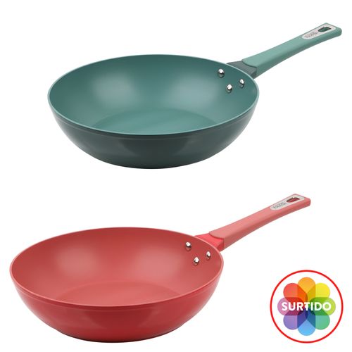 Wok Aluminio George Home, Soft Touch, Surtido -28cm