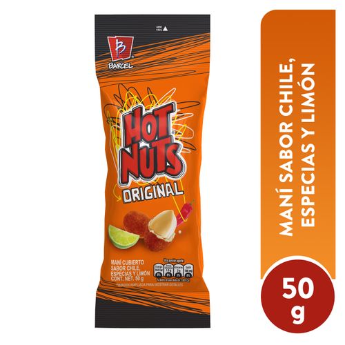 Maní Hot Nuts Original, Sabor Chile, Especias Y Limón - 50g