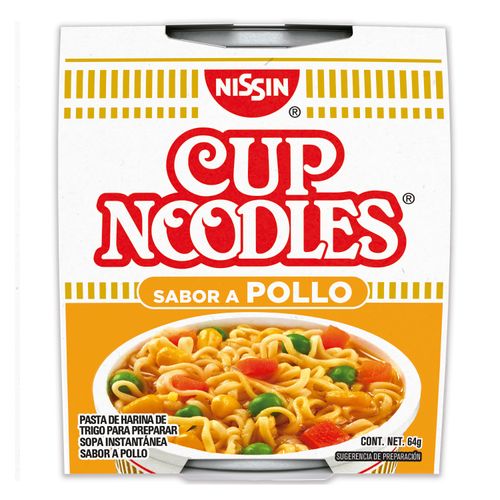 Sopa Instantánea Nissin Cup Noodles Sabor Pollo Vaso - 64gr