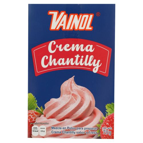 Mezcla Polvo Crema Chantilly Vainol Sabor Fresa - 70g