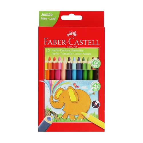 Lápices de color Faber Castell, jumbo -12 uds